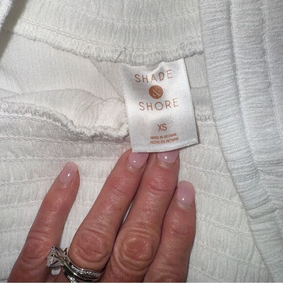 Shade and Shore White Wide Leg pants cover up with side slits at hem- XS - Picture 8 of 10